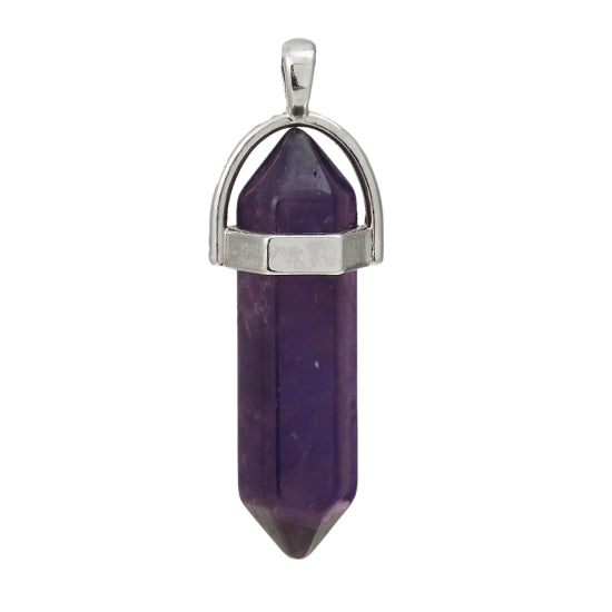 Natural Amethyst Double Point Pendant