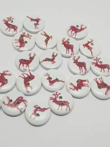 Christmas Themed Wooden Buttons 15mm