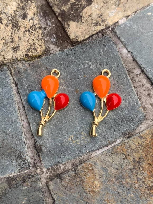 Gold Plated Balloon Enamel Charms