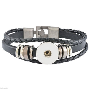 Black Snap Button Bracelet for Interchangeable Jewellery