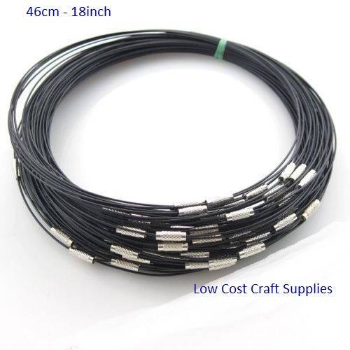 Black Wire Necklaces, 18 inches, 