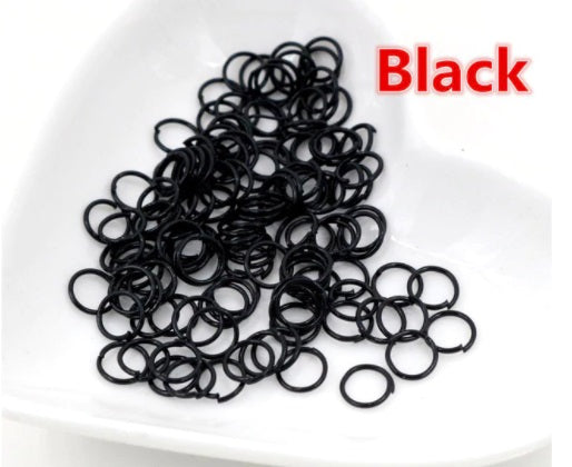 Pack of 100 Black Jump Rings, 7mm