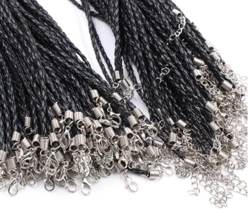 Black Braided Rope Necklaces