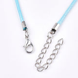 Sky Blue Colour Waxed Cord Necklaces