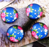 Blue Flower  Earring Studs 12mm