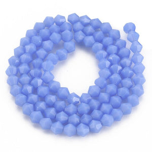 Imitation Blue Jade Bicone Glass Beads 4mm