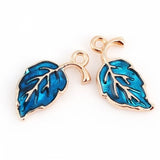 Gold Plated Enamel Leaf Charms