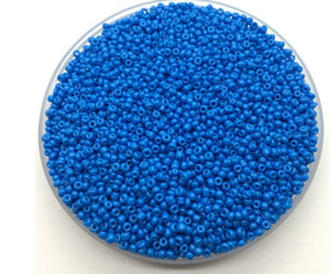 Blue Glass Seed Beads, 2mm