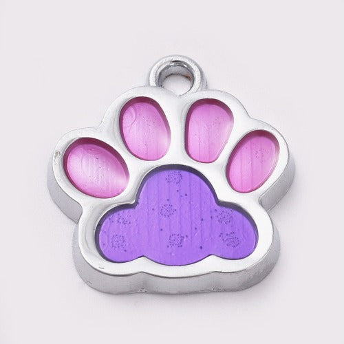 Pink/Purple Paw Print Pendants