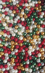 Christmas Glass Pearl Beads 6mm