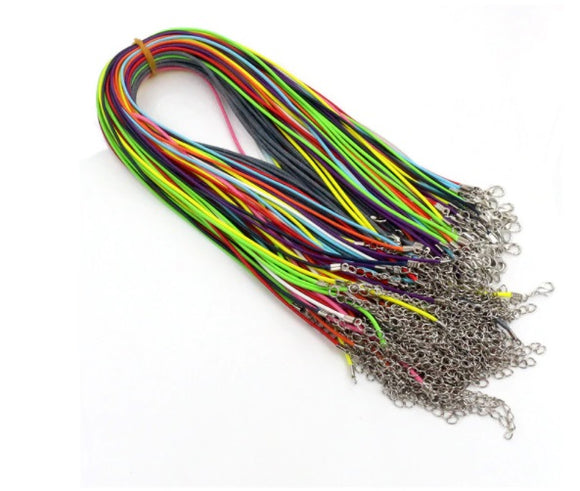 mixed colour cord necklaces
