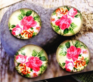 12mm Vintage Cream Floral Cabochons
