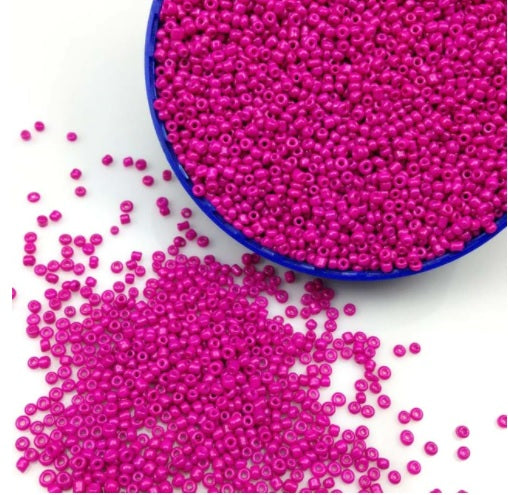 2mm pink seed beads