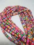 Disc Beads, Polymer Clay Beads, 6mm Beads, Spacer Beads,