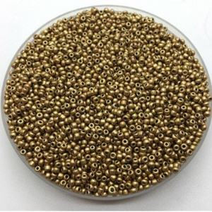 Metallic Gold Glass Seed Beads, 2mm