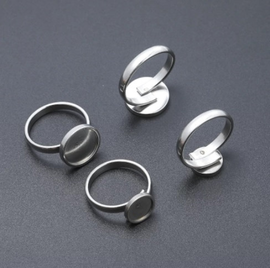Sterling silver ring mountings 2025 for cabochons