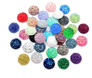 10mm resin glitter cabochons