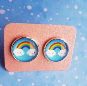 Rainbow Earring Studs 10mm or 12mm