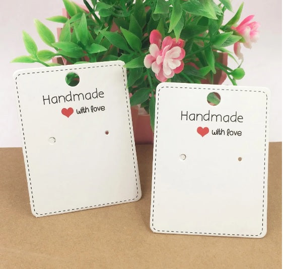 White Earring Display Cards