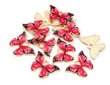 Gold Plated Butterfly Enamel Charms