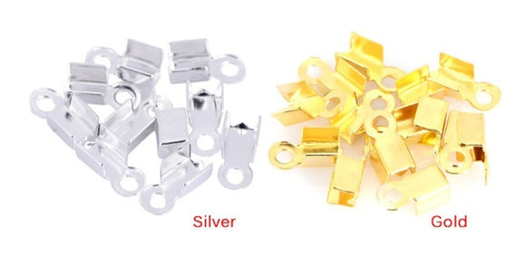 Gold or Silver Crimp End Clasp / Connectors