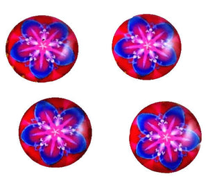 12mm Multi Colour Floral Glass Cabochons