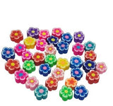 Flower Beads, Flower Slices, Fimo Beads, Polymer Flower, 