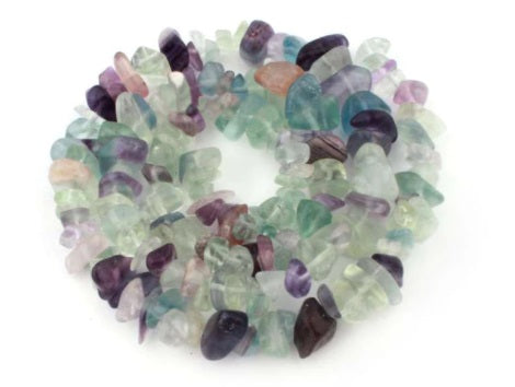 Natural Polished Rainbow Fluorite Beads.