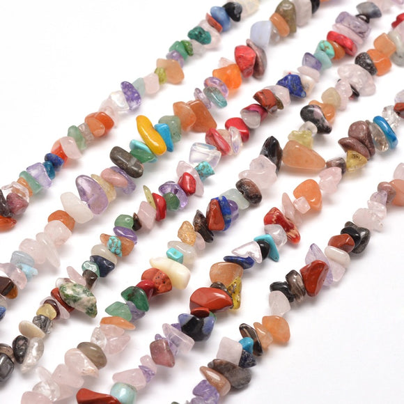 Mixed Gemstone and Synthetic Chip  Bead Packs