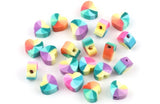 Geometric Polymer Clay Heart Beads