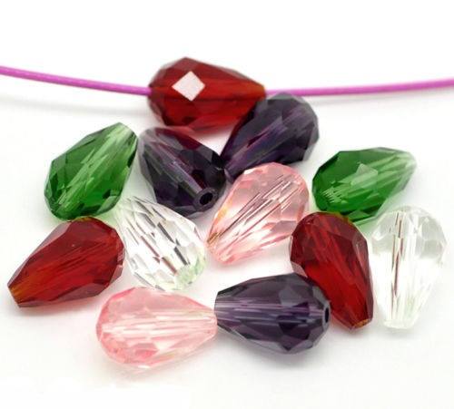 Glass Teardrop Beads,  11mm,