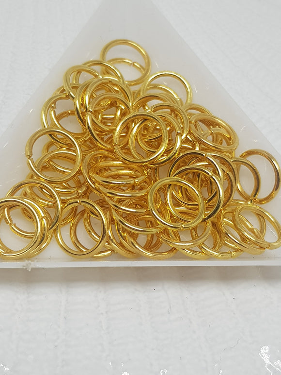 Gold Plated Jump Rings, 10mm