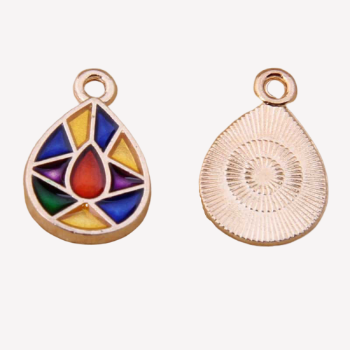 Gold Plated Enamel Drop Charms