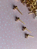 Gold Plated 5mm Ball Stud Posts with Loop