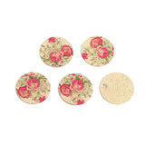 Gold Circular Charms with a Shabby Chic Rose Pattern