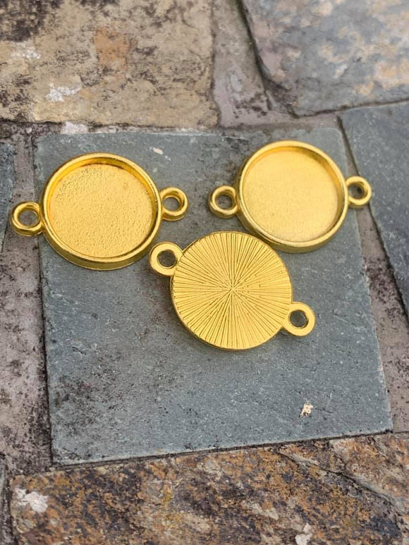 Gold Cabochon Connectors Size 12mm