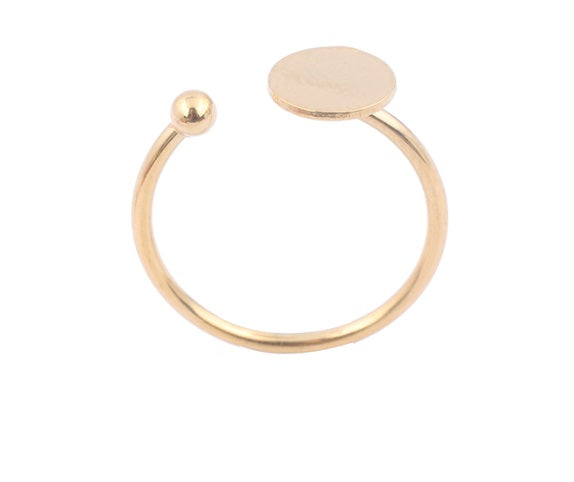 Gold Plated Orbit Cabochon Ring 8mm