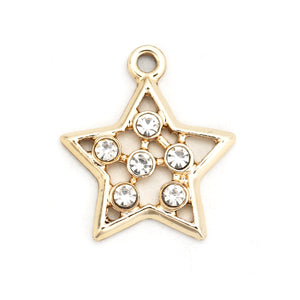 Gold Plated  Rhinestone Star Pendants