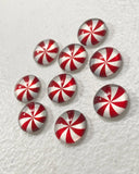 8mm Peppermint Candy Glass Cabochons