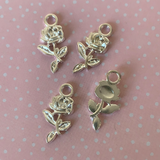silver flower charms