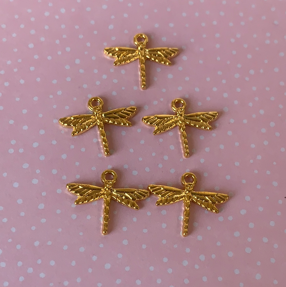 gold dragonfly charms