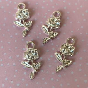 silver rose charms