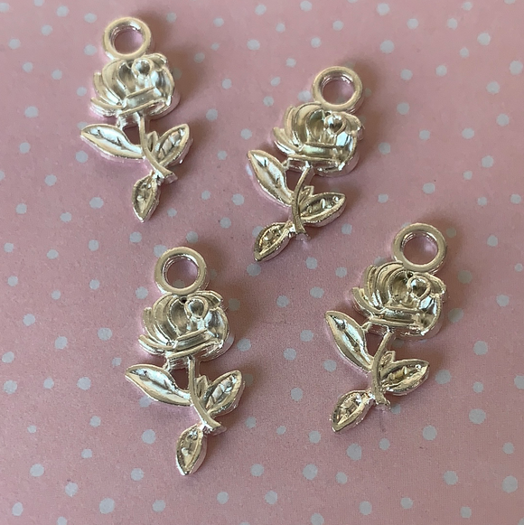 silver rose charms