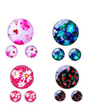 Beautiful 12mm Floral Glass Cabochons - Sold In Pairs