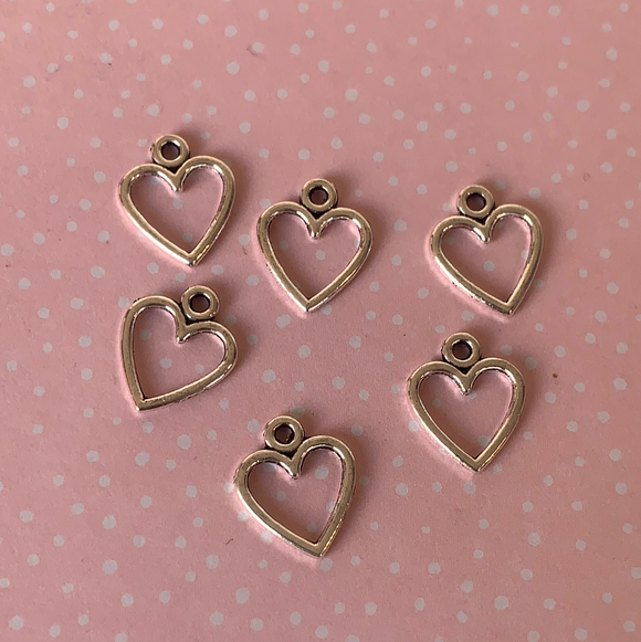silver heart charms