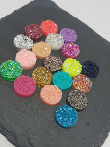 Mixed Resin Druzy Cabochons - Size 12mm