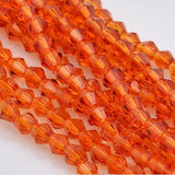 4mm Glass Faceted Colour Bicone Bead - Strand