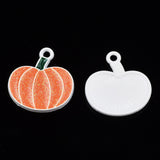 White and Orange Enamel Pumpkin Charms