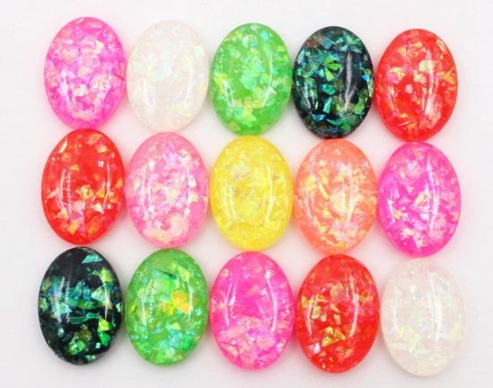 Oval Resin Opal Cabochon 18mm x 13mm
