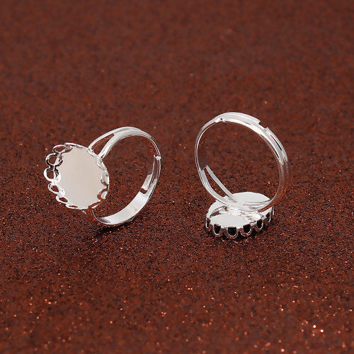 Silver Oval 13mm x 10mm Cabochon Ring Blank